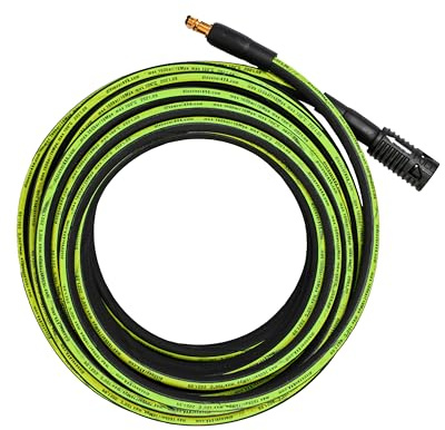 AVA 12 Metre Steel Reinforced Extension Hose for Pressure Washers, P30-P90, Male Female Connect Fittings, Compatible with Bosch Aquatak, Black
