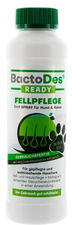 BactoDes Fellpflegespray 200ml I 3in1 Pflege für Hunde & Katzen mit Mikroorganismen I Glänzendes Fell, gesunde Haut & natürliche Geruchsneutralisierung I Ideal bei empfindlicher Haut