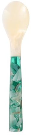 DOITOOL Natural Mother of Pearl Spoon - Handcrafted Caviar Spoons for Tasting - Elegant Seashell Dessert Cutlery Small Soup Scoop Tableware for Eggs Dessert and Coffee (Random Colors)