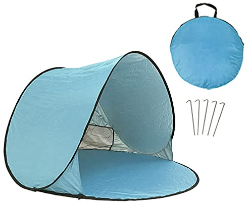 HSGAV Pop Up Strandzelt Tragbar Wurfzelt 1 Person UPF 50+ UV-Schutz Strandmuscheln, Automatisches Pop Up Zelt Wasserdichter Strandschutz mit Tragetasche für Den Innen- und Außenbereich