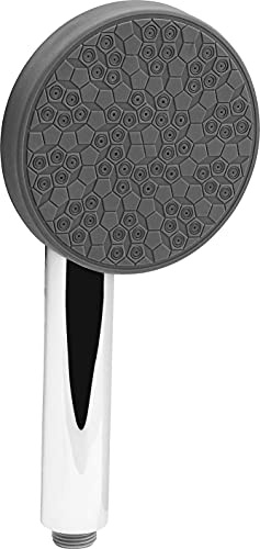 Cornat “Valongo” hand shower - 110 mm head diameter - chrome/grey - 3 spray modes: normal & massage jet - anti-limescale & water-saving insert/ECO shower head for shower & bath/ TECB3480