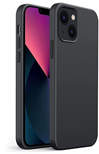 Compatibile con iPhone 13, Gueche Silky-Soft Touch Custodia Protettiva Telefono Cover Antiurto Smartphone Coque per iPhone 13 Funda 6.1 Pollici (Nero)