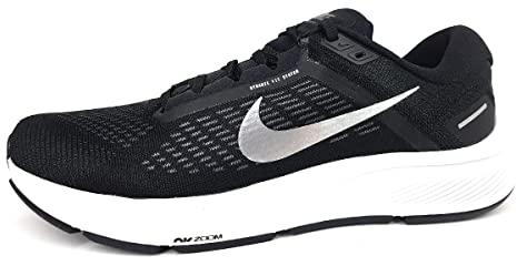 Nike Herren Air Zoom Structure 24 Walking-Schuh, Schwarz Black Off Noir Pure Platinum Metallic Silver, 42 EU