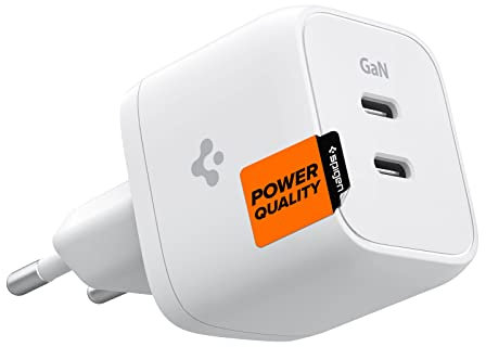 Spigen GaN 352 Total 35W 2 Port GaN III Tech Dual USB C Wandladegerät PD 3.0 Aufladen Kompatibel mit iPhone 15 14 13 Plus Mini Pro Max 12 Max iPad Pro Air Galaxy S24 Ultra Plus S23 Note 20 Steam Deck