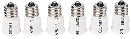 6-pack E12 till E14 vit ödlampsomvandlare LED-ljushållare lampadapter uttag växlare hög