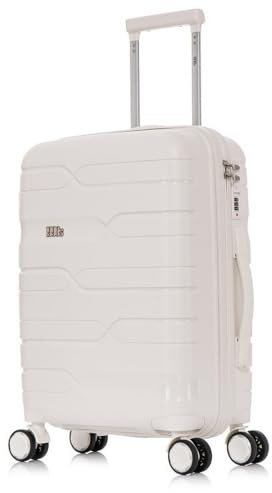 1990s Maleta de Cabina 55x38x22cm (44L) Polipropileno - Candado Incrustada - 20 Pulgadas - Blanco