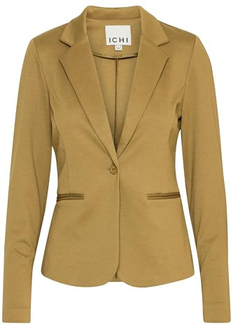 ICHI IHKATE BL dam blazer kort blazer, jacka med en knapp-kavaj med stretch och, Grön, S