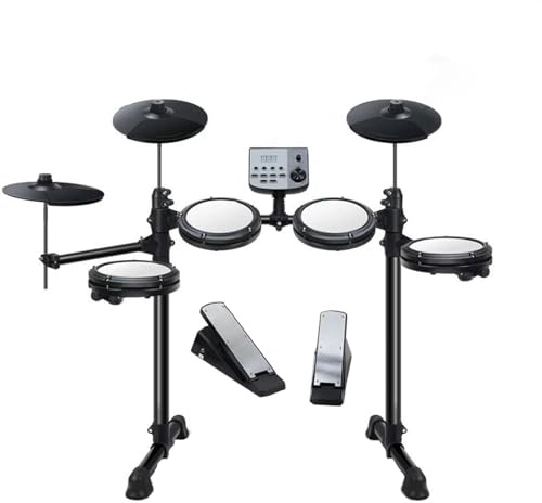 Tragbares Und Faltbares All-Mesh-E-Drum-Kit Mit 4 Trommeln Und 3 Becken, 165 Klangfarben Und 30 Songs Elektronisches Drum Sets