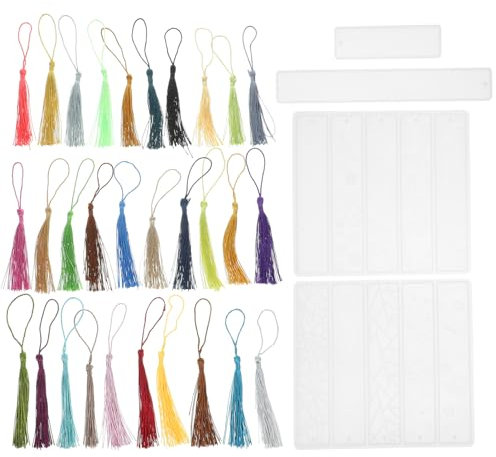 NUOBESTY 2sätze Silikonform Für Lesezeichen Teilig Flexible Und Langlebige Gießform Für Epoxidharz Geeignet Für Kreative Bastelprojekte Inklusive Quasten- Für Resin-gestaltung