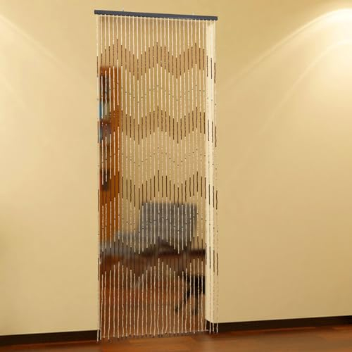 KiwiHood 90 x 200 cm Tür Vorhänge Raum Teiler Vorhänge Wand hängende Tür hängende Bambus natürliche Perle Vorhang Faden Vorhang Boho Wand Dekoration für Haus, Schlafzimmer, Wohnzimmer