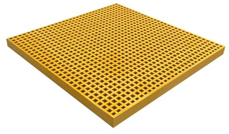 Natotela 24x24in Fiberglass Molded Grating, FRP High Strength Grate Panel 11000 LBS Capacity 1.5'' Micro-Mesh Square 2’x2‘ Fiberglass Bar Grating for Outdoor,Car Wash,Deck,Drain,Industrial Aera