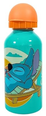 My sweety pop Stitch Trinkflasche Aluminium Kindergarten Kindergarten Schule Urlaub Mahlzeit 17,5 cm 400ml Hydration Geschenkidee Stitch Orange/Blau