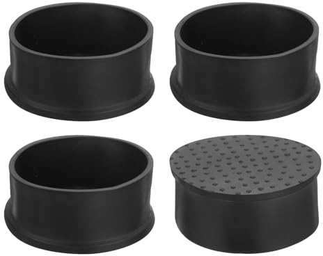 QUARKZMAN 4 Stück Stuhlbeinkappen, 80 mm (3-1/7 Zoll) PVC-Stuhlbeinspitzen, rutschfeste Bodenschoner für Stuhlbeine, runde Tischabdeckungen, Möbel-Endkappen, schwarz