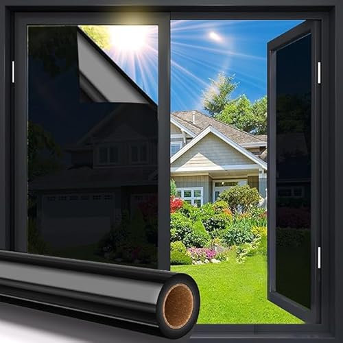 Fueegue Pellicola a specchio, autoadesiva, per la privacy, per finestre dall'interno, anti UV, per la casa, il bagno o l'ufficio, il soggiorno