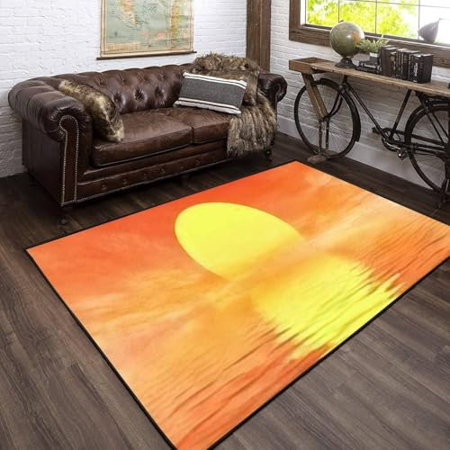 Teppich Läufer Flur Sonnenaufgang-Sonnenuntergang-Landschaft 3D Küchenläufer, Lange Korridor Teppich, Für Flurtreppen Schlafzimmer,rutschfest Schallschutz Türmatte Mit 160 X 200 cm / 62.99-9.2168