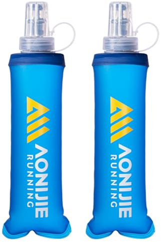Azarxis Gourde Souple Running Poche Hydratation Flasque Bidon Sport Pliable Bouteille d'eau pour Randonnée Marathon (250 ml - 2 Pièces)