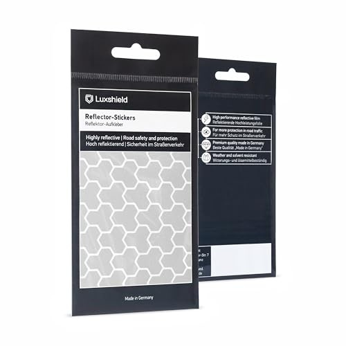 Luxshield Set d'autocollants réfléchissants - Cybershell pour vélo Scooter Poussette - Stickers Rétro Réfléchissants pour Autocollants Haute Visibilité