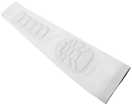 Yardwe Elastische Armschützer für Basketball Volleyball Jugendsport Beinstulpen Gepolsterte Armstulpen Ellenbogenstulpen für Teenager Weiß