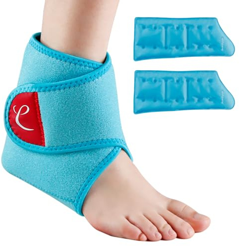 Comfytemp Kühlmanschette Fuß Knöchel mit 2 Kühlpads Gel (14x30cm) Kühlbandage Fußgelenk Schmerzlinderung,Kalt Warm Kompresse Wiederverwendbare Kühlpacks Kühlakku