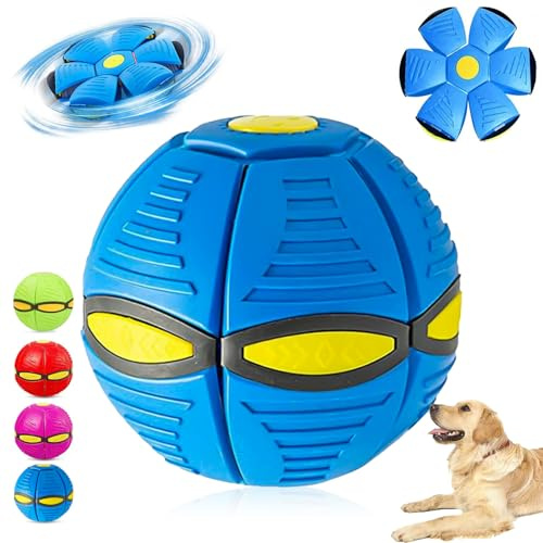 UNIHOC Palla Interattiva Per Cani, Palla Giocattolo Per Cani, Pet Magico Disco Volante Palla, Palla Frisbee Per Animali Domestici, Giocattolo Interattivo Per Animali Domestici, Blu