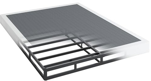 QEROMY 5 Inch Low Profile Box Spring, Sturdy Metal Frame Mattress Foundation, Easy Assembly, Quiet & Noise-Free, Queen Size