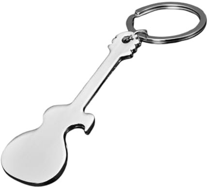 Stainless Steel Bottle Opener Keychain Guitar Shaped Beverage Opener Key Ring