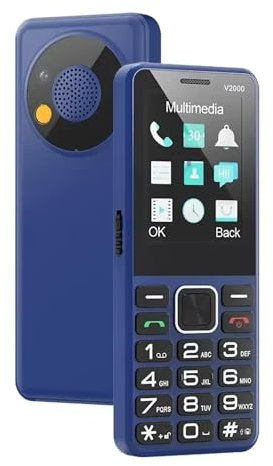 POCDOKYZ Senior 4G Mobile Phone with Emergency SOS Button - Large Keypad, 2.4 Inch Big Button Design, 1700mAh Long-Lasting Battery, 0.3MP Camera & Clear Display (Elderly Friendly),Blue