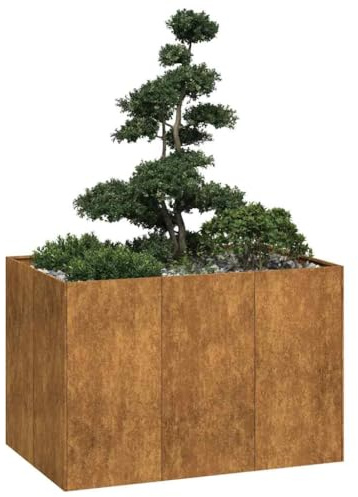 Festnight Hochbeet Metall Stahl 120x80x80 cm Hochbeete für Garten Balkon Terrasse Kräuterbeet Pflanzkübel Aussen Blumenkasten Pflanzkasten Gemüsebeet Outdoor Außen