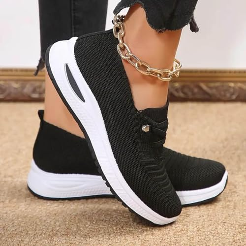 Orthopedic Shoes for Women,Slip On Trainers Women,Orthopedic Breathable Soft Sole Shoes Walking,Comfortable Fashion Flat Walking Shoes Breathable Slip On Arch Support Non Slip Sneakers