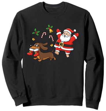 Funny Dachshund Santa Claus Boots Christmas Womens Mens Kids Sweatshirt
