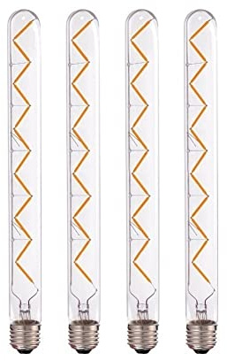 ZDVHOMCB Indoor Lighting, Pack of 4, LED Filament Lamp E26 6W AC110V T30 12-Chips 300mm Dimmable Light 2200K Edison Decorative Bulbs