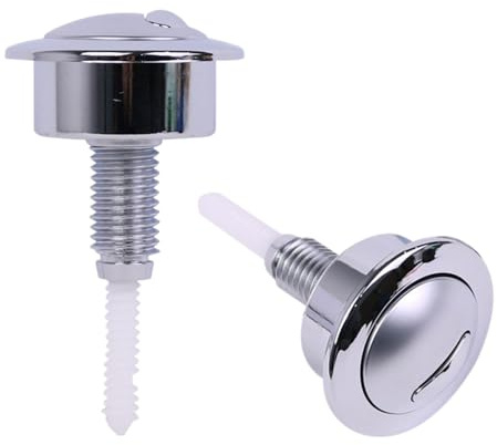 Toilet Flush Button 2 Pack for 49 Cistern Drain Valve, Push Button Flush Replacement for Bathroom Tank Repair, Round Toilet Flush Button Replacement for Standard Systems