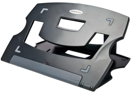 StarTech Support Portable Ajustable PC Portable, Rehausseur Ergonomique | 6 angles reglables, Conception aeree, Ultrafin, Leger, Pliable, Compact