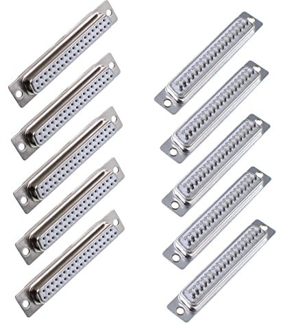 Oiyagai Lot de 10 Connecteurs DB37 Femelles 2 Rangées, Type à Souder, Remplacement pour Câbles VGA, Blanc
