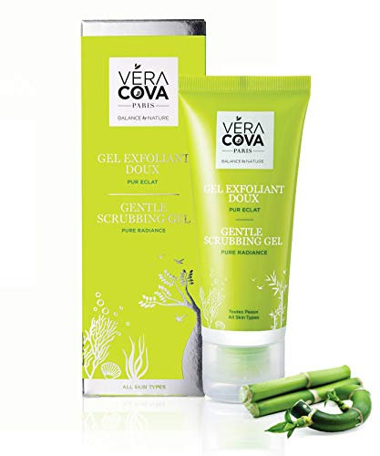 Gel Exfoliant Doux à l’Actif Marin et au Bambou - Pure Éclat - VERACOVA - Gommage Pour Visage, Détox, Régénérant, Apaisant - 98% d’Origine Naturelle à la Fibre de Bambou Thé Vert et Algue Boréale
