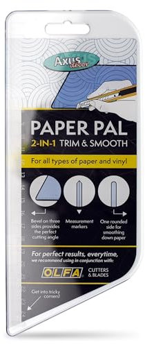 Axus Decor Paper Pal, 2 in 1 Multipurpose Tool, Precision Cutting and Smoothing, Wallpaper Smoothing Tool, with Transparent Plastic & Measurement Markers, Painting Tools, for Professionals and DIY