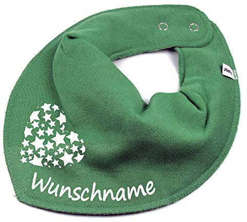HALSTUCH mit Namen oder Text personalisiert für Baby oder Kind aus Baumwolle in Einheitsgröße Sternherz