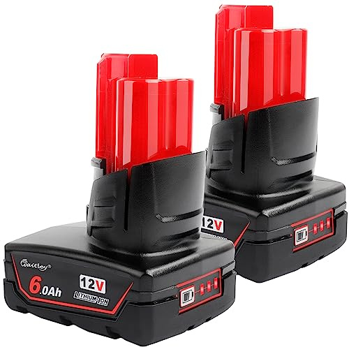 waitley 2 Pack 12V 6A Replacement Battery Compatible with Milwaukee 12V Power Tools (Not Made in Milwaukee)