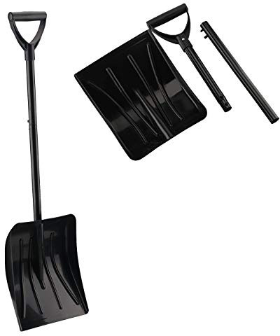 Pelle à Neige ,Pelle à Neige avec Poignée en D, Pelle Utilitaire De Jardin/Sport/Neige Manche Télescopique Plastique Déneigement Pelle Pousser La Neige (Noir)