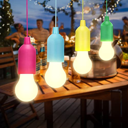 Glighone 4PCS LED Lámpara de Camping Con Pilas, Portátil e Impermeable Para Tienda, Senderismo, Pesca, Montañismo - Luz de Emergencia