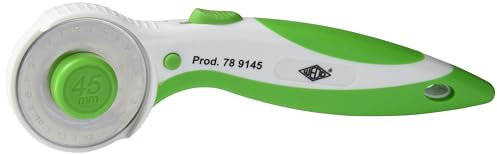 WEDO Comfortline 789145 Rolling Knife with Sliding Mechanism for Precise Cuts, 45 mm Diameter, Green, Regular