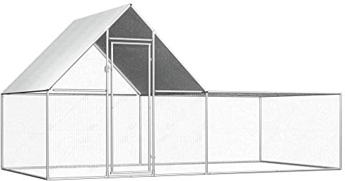 MOONAIRY Hühnerstall, Kaninchenstall, Hundehütte Outdoor, Legenester Für Hühner, Hühnerhaus, 4x2x2 m Verzinkter Stahl