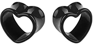 Ayoiow 2 STK Plugs Ohrring Acryl, Ohr Tunnel Hohl Herz Form Ohrring Tunnel