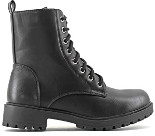 MODELISA - Bota Militar Con Cordón Y Cremallera Mujer (Negro, numeric_40)