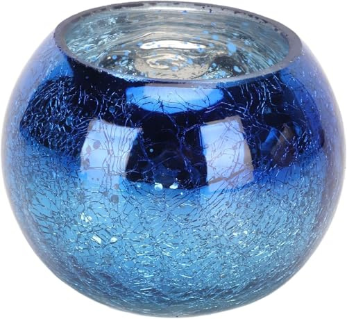 Teelichthalter, Attraktive Dekorative Handgefertigte Texturen Glaskerzenhalter Votivkerzenhalter Kerzenhalter für Beleuchtungsdekoration Tischdekoration (Farbverlauf Blau)