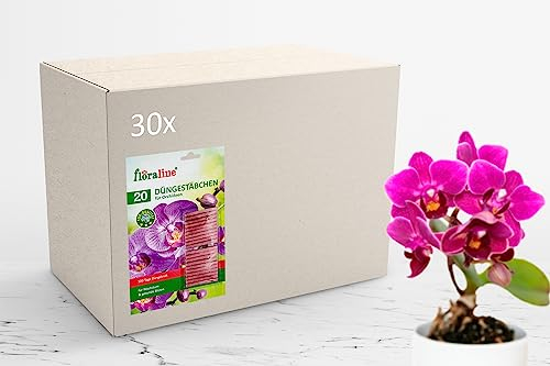 floraline® | Set di 30 bastoncini per orchidee – fertilizzante per orchidee fino a 100 giorni di fiori magnifici con crescita e fiori sani | Applicazione delicata