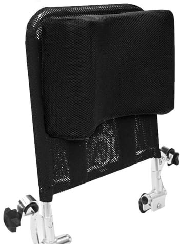 MytaYt Rollstuhl Kopfstütze, Nackenstütze, Bequemes Sitzrückenkissen, Kissen, 40,6–50,8 cm, Für Erwachsene, Verstellbar, Tragbar, Universelles Rollstuhlzubehör,Schwarz