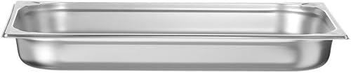 HENDI Gastronormbehälter, Temperaturbeständig von -40° bis 300°C, Heissluftöfen-Kühl- und Tiefkühlschränken-Chafing Dishes-Bain Marie, Stapelbar, 9L, GN 1/1, 530x325x(H) 65mm, Edelstahl