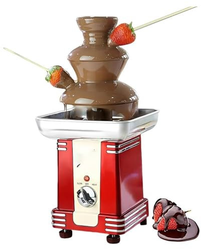 YOtat 80W Electric Chocolate Fountain, 3 Tier Cascading Fondue Set with Hot Melting Pot Base, Stainless Steel Dip & Share Machine for Parties Weddings Family Gathering