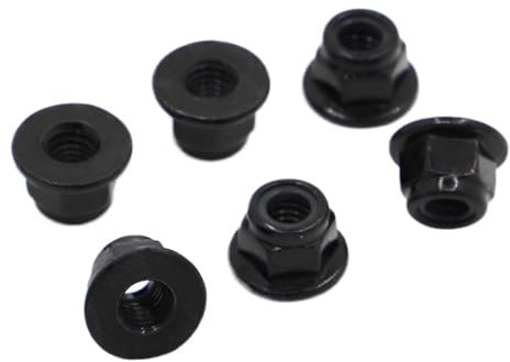 CHATROOM 10 Stück Schwarzer Kohlenstoffstahl Sechskantflansch Nyloneinsatz Kontermutter M3 M4 M5 M6 M8 Selbstsichernde Nylock-Kontermutter (Size : M5 10pcs)